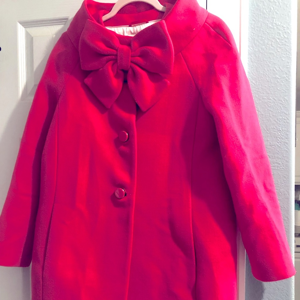 Kate Spade Pink Bow Coat